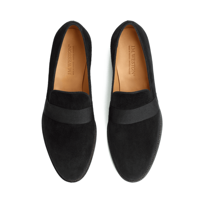 J.m. Weston Mocassin Smoking Femme En Velours Noir