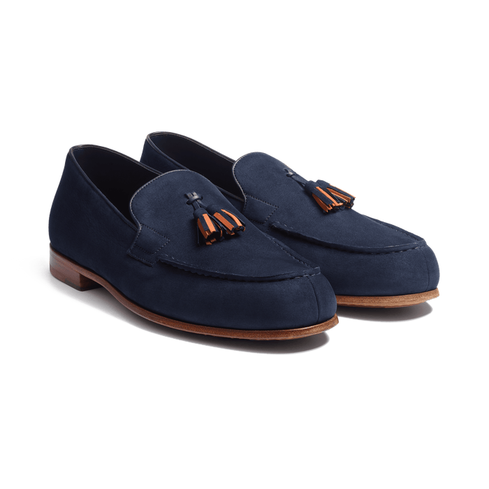 J.m. Weston Le Moc' Pampilles Roland-Garros Homme En Nubuck Bleu