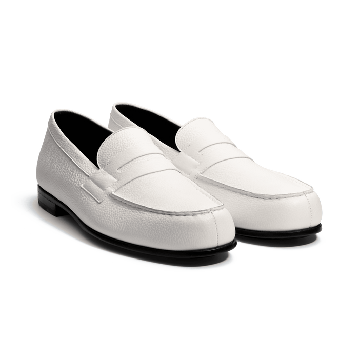 J.m. Weston Le Moc' Weston Homme En Cuir Grainé Blanc