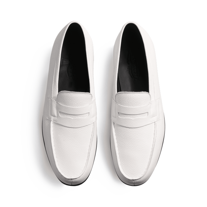 J.m. Weston Le Moc' Weston Homme En Cuir Grainé Blanc