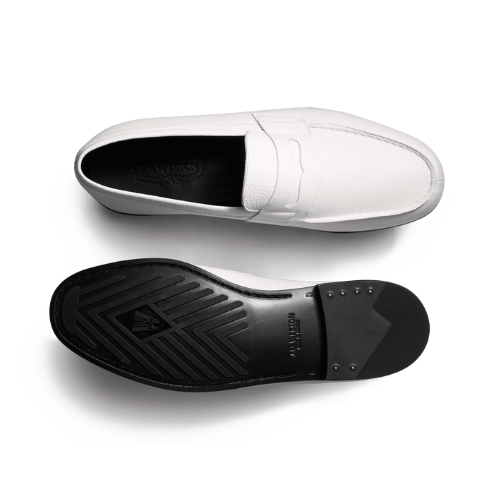 J.m. Weston Le Moc' Weston Homme En Cuir Grainé Blanc