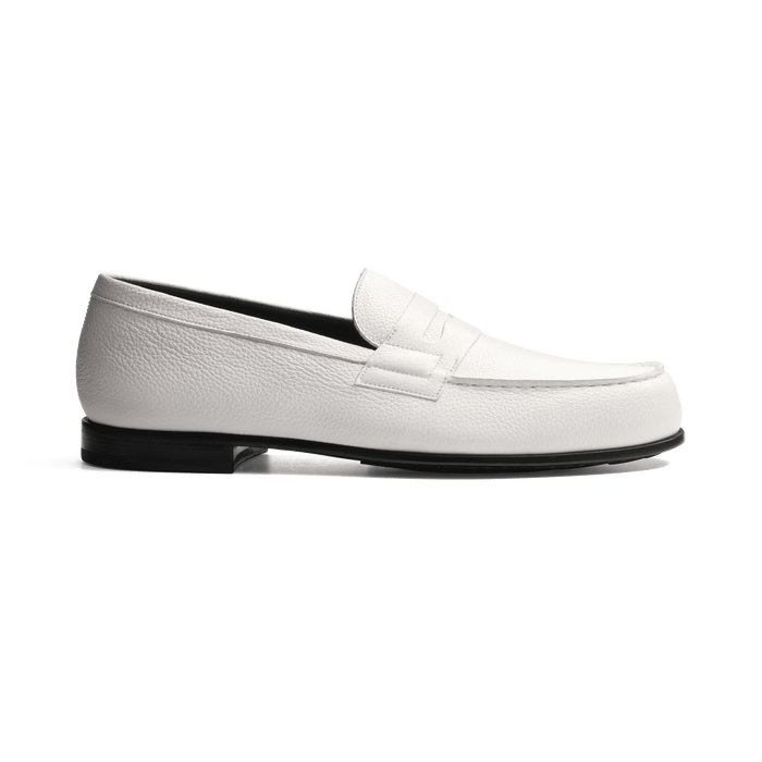 j.m. weston Le Moc' Weston homme en cuir grainé blanc