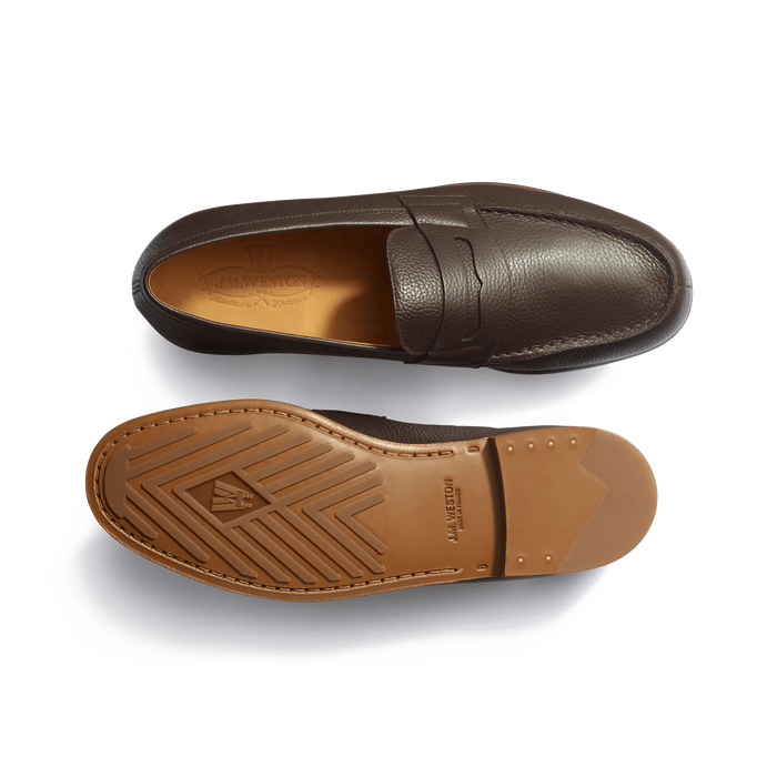 J.m. Weston Le Moc' Weston Homme En Cuir Veau Grainé Marron Mélèze