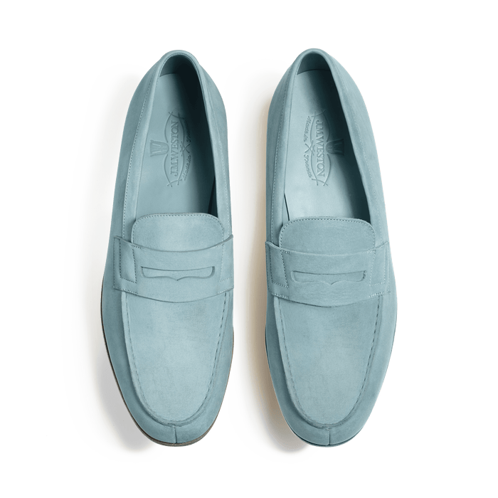 J.m. Weston Le Moc' Weston Homme En Nubuck Bleu D'avant