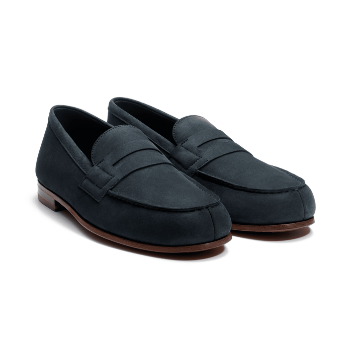 J.m. Weston Le Moc' Weston Homme En Nubuck Bleu Marine