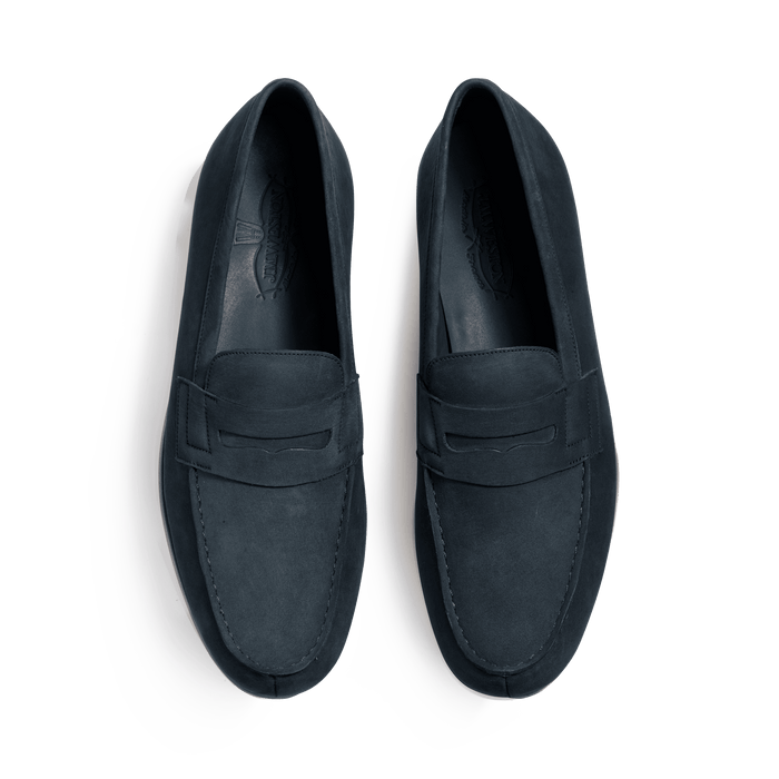 J.m. Weston Le Moc' Weston Homme En Nubuck Bleu Marine