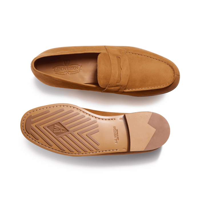 J.m. Weston Le Moc' Weston Homme En Nubuck Marron Camel
