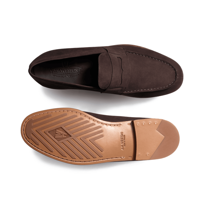 J.m. Weston Le Moc' Weston Homme En Nubuck Marron Glacé