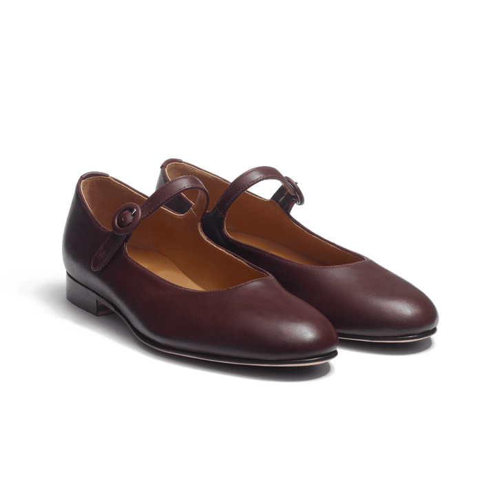 J.m. Weston Mary Jane Femme En Cuir Veau Lisse Bordeaux