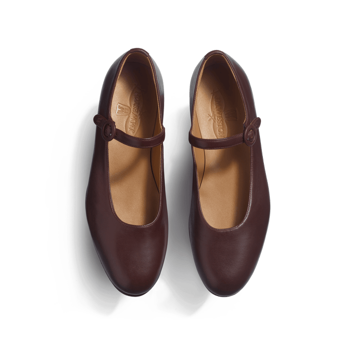 J.m. Weston Mary Jane Femme En Cuir Veau Lisse Bordeaux