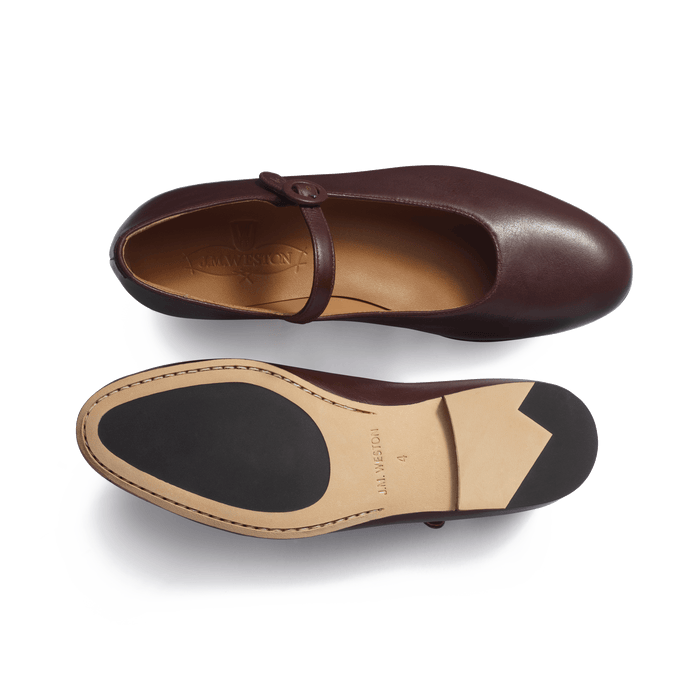 J.m. Weston Mary Jane Femme En Cuir Veau Lisse Bordeaux