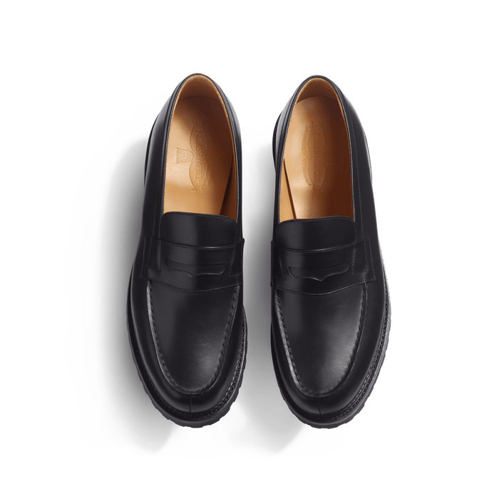 J.m. Weston Mocassin 180 Commando Homme En Cuir Veau Box Noir