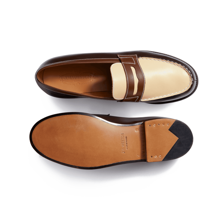 J.m. Weston Mocassin 180 Femme En Cuir Camaieu De Marron