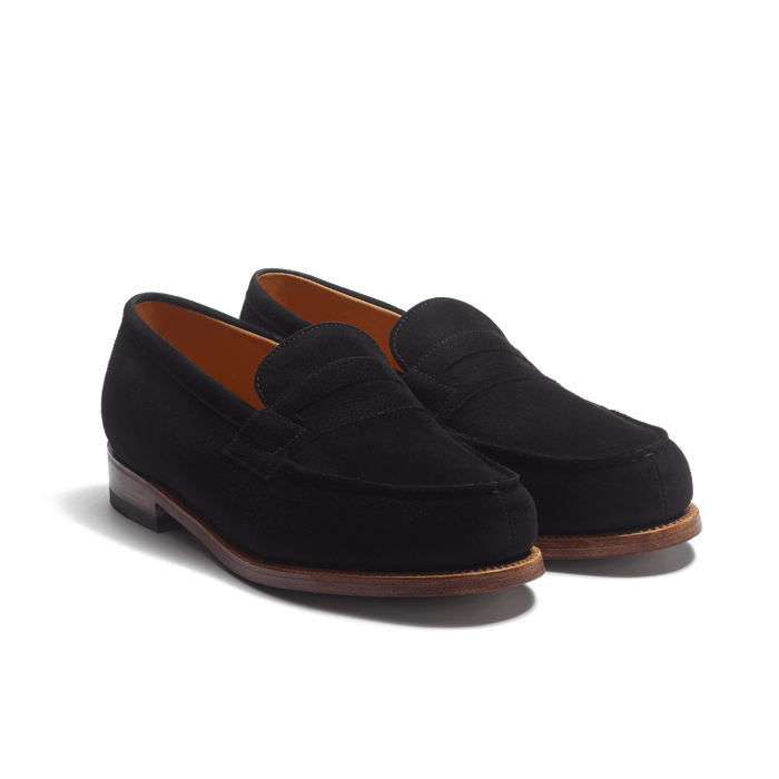 J.m. Weston Mocassin 180 Femme En Cuir Chèvre Velours Noir