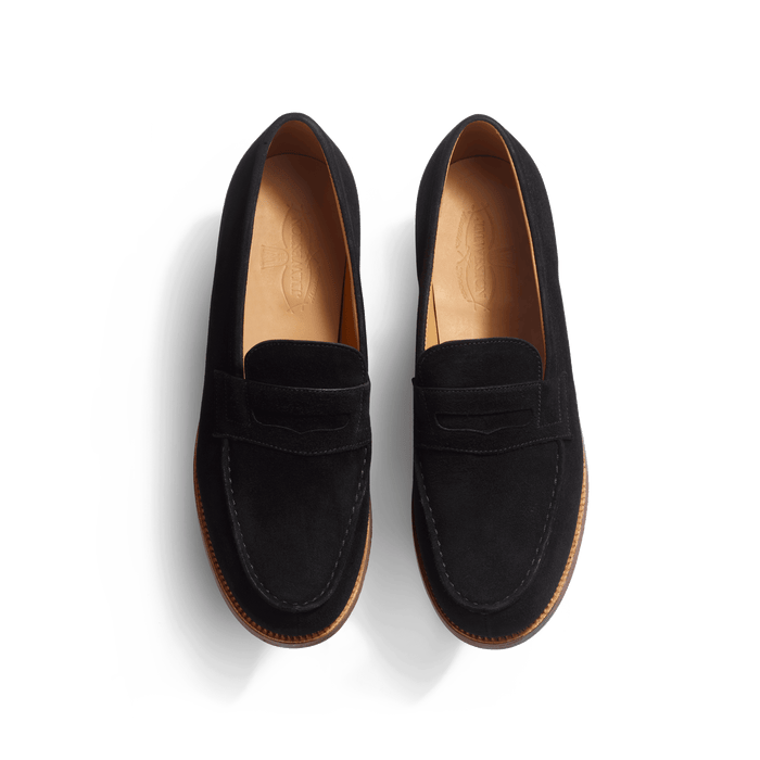 J.m. Weston Mocassin 180 Femme En Cuir Chèvre Velours Noir