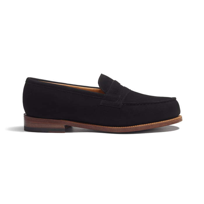 j.m. weston Mocassin 180 femme en cuir chèvre velours noir