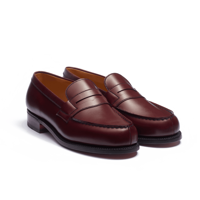 J.m. Weston Mocassin 180 Femme En Cuir Lisse Bordeaux Toucan