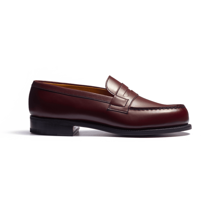 j.m. weston Mocassin 180 femme en cuir lisse bordeaux toucan