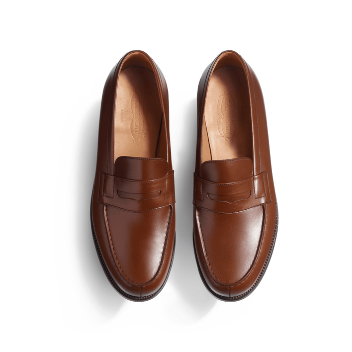 J.m. Weston Mocassin 180 Femme En Cuir Lisse Marron Bergeronnette