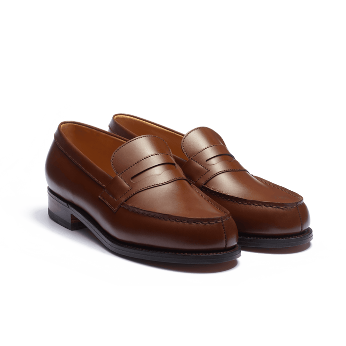 J.m. Weston Mocassin 180 Femme En Cuir Lisse Marron Bergeronnette