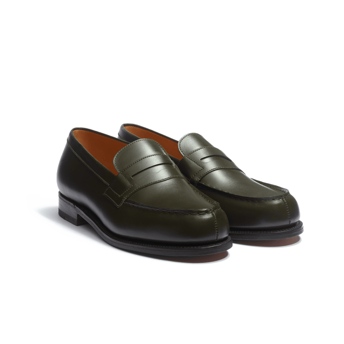 J.m. Weston Mocassin 180 Femme En Cuir Veau Box Vert