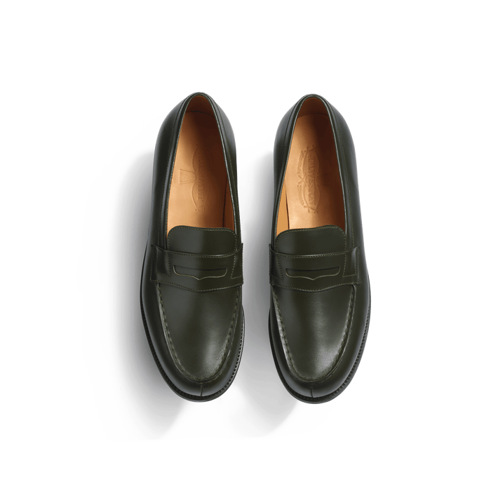 J.m. Weston Mocassin 180 Femme En Cuir Veau Box Vert