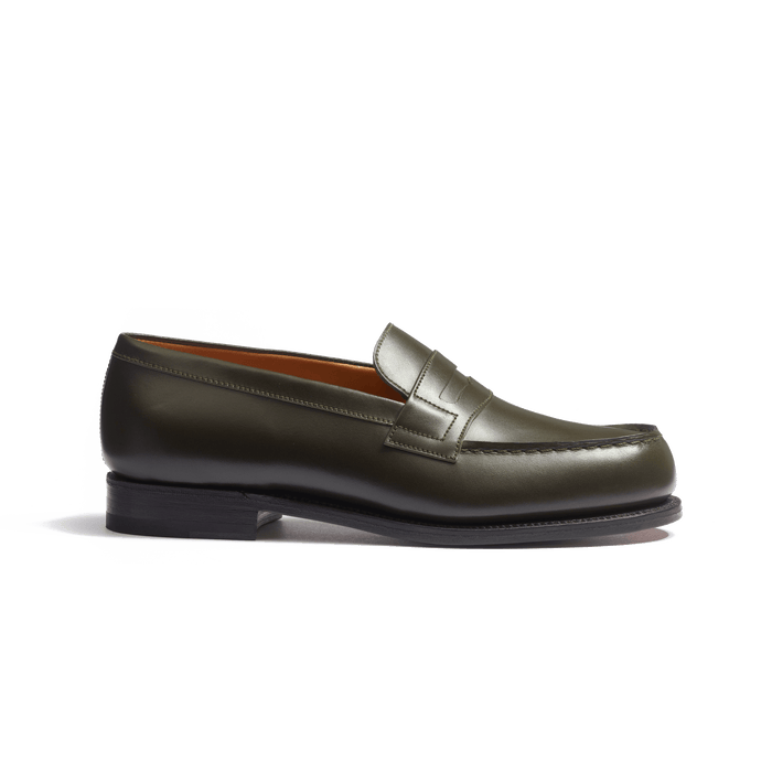 j.m. weston Mocassin 180 femme en cuir veau box vert