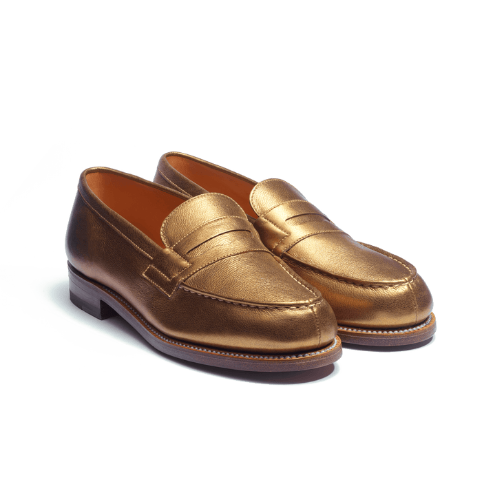 J.m. Weston Mocassin 180 Femme En Cuir Veau Foulonné Or