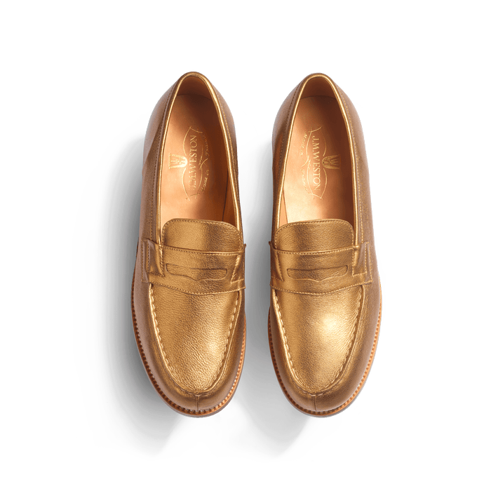 J.m. Weston Mocassin 180 Femme En Cuir Veau Foulonné Or