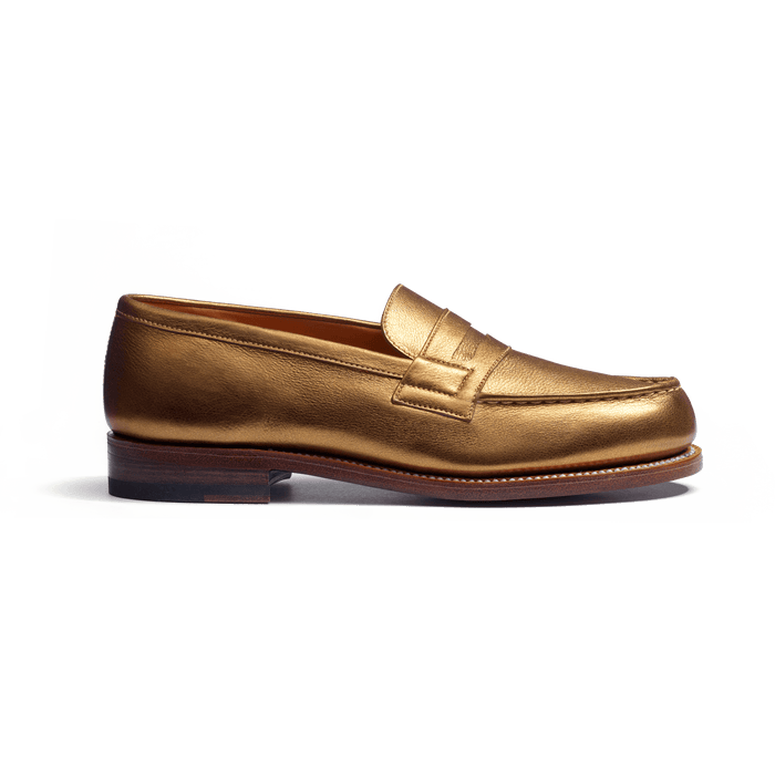 j.m. weston Mocassin 180 femme en cuir veau foulonné or