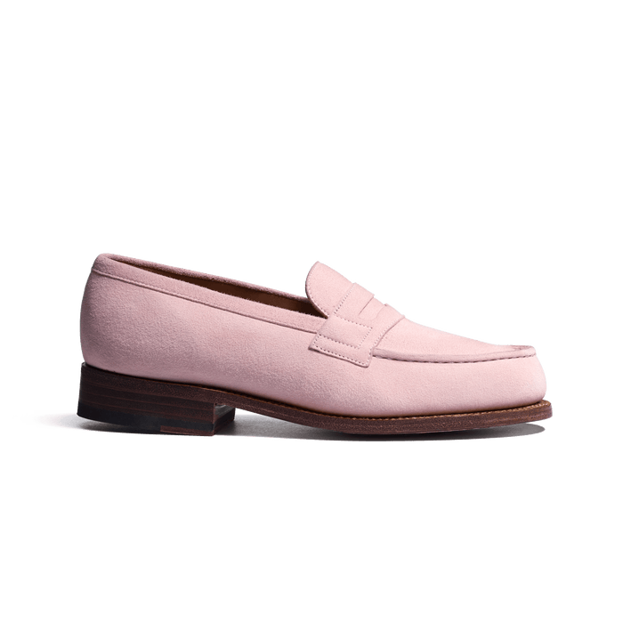 j.m. weston Mocassin 180 femme en cuir velours rose pâle