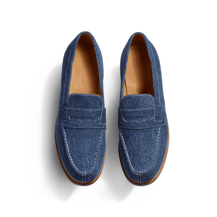 J.m. Weston Mocassin 180 Femme En Textile Jean 100 % Coton