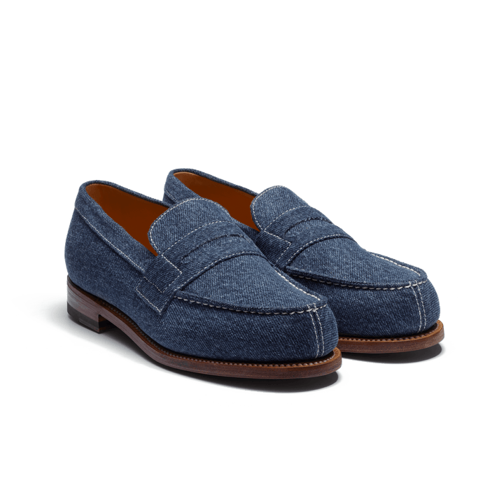 J.m. Weston Mocassin 180 Femme En Textile Jean 100 % Coton