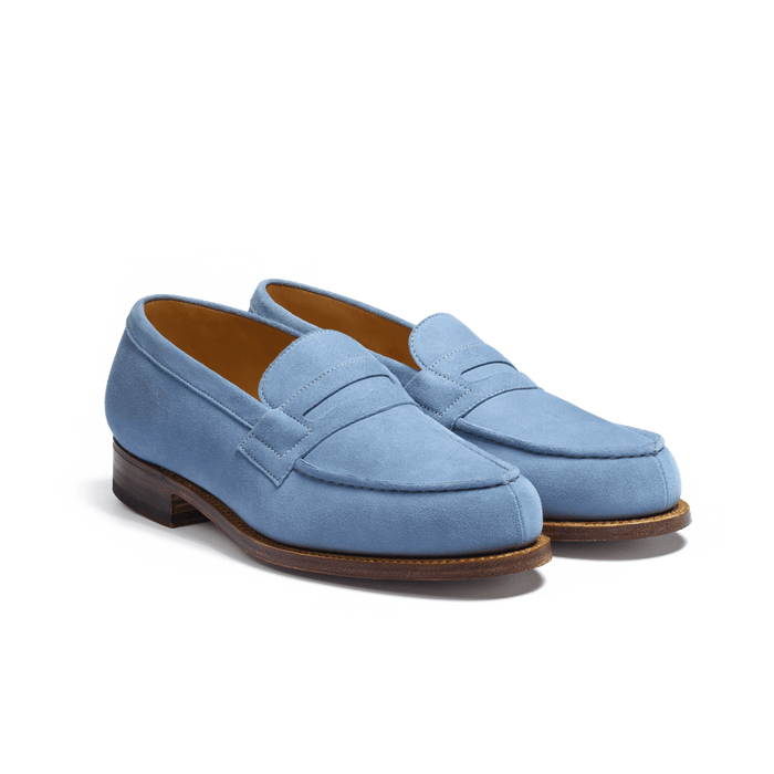 J.m. Weston Mocassin 180 Femme En Velours Bleu Clair