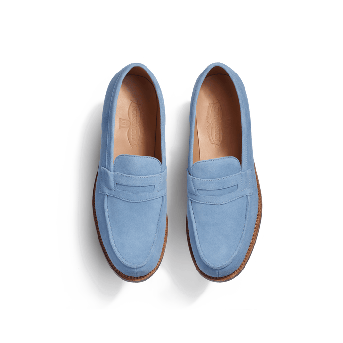 J.m. Weston Mocassin 180 Femme En Velours Bleu Clair