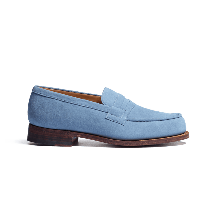 j.m. weston Mocassin 180 femme en velours bleu clair