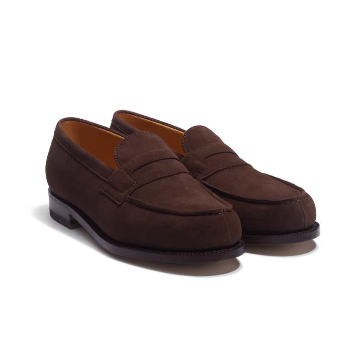 J.m. Weston Mocassin 180 Femme En Velours Marron Foncé
