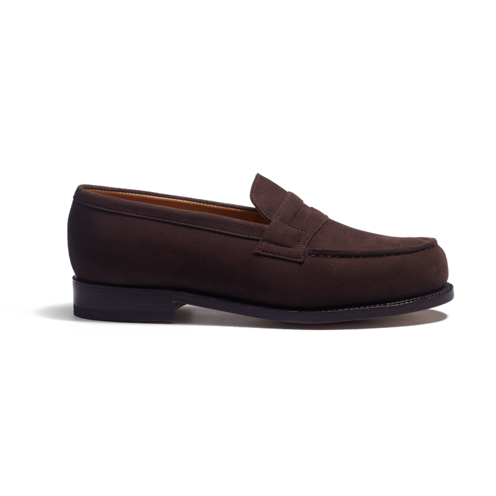 j.m. weston Mocassin 180 femme en velours marron foncé