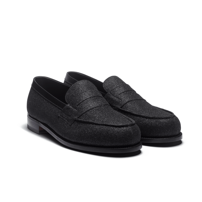 J.m. Weston Mocassin 180 Homme En Cuir Chèvre Noir à Effet Pailleté