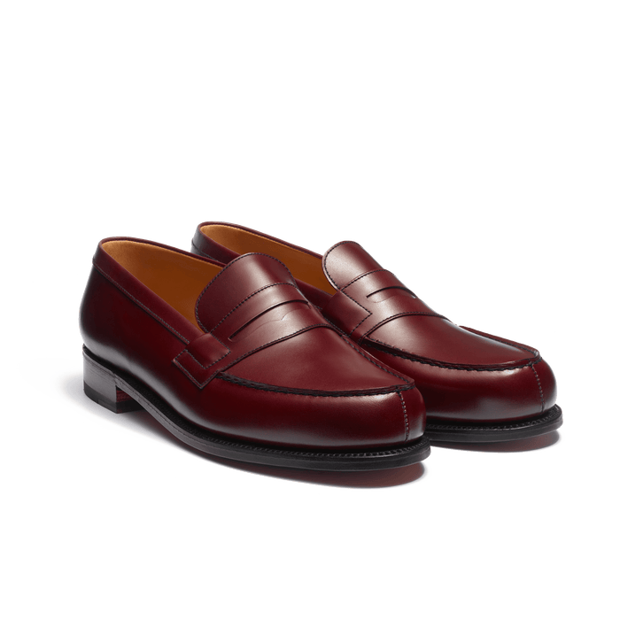 J.m. Weston Mocassin 180 Homme En Cuir Lisse Bordeaux Toucan