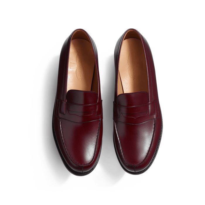 J.m. Weston Mocassin 180 Homme En Cuir Lisse Bordeaux Toucan