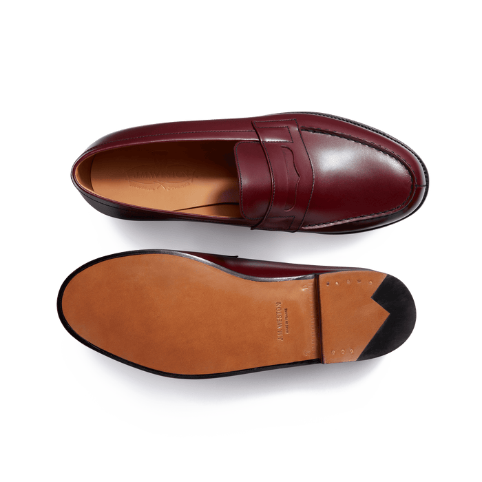 J.m. Weston Mocassin 180 Homme En Cuir Lisse Bordeaux Toucan