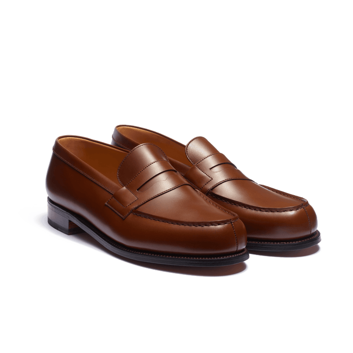 J.m. Weston Mocassin 180 Homme En Cuir Lisse Marron Bergeronnette