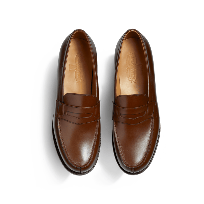 J.m. Weston Mocassin 180 Homme En Cuir Lisse Marron Bergeronnette