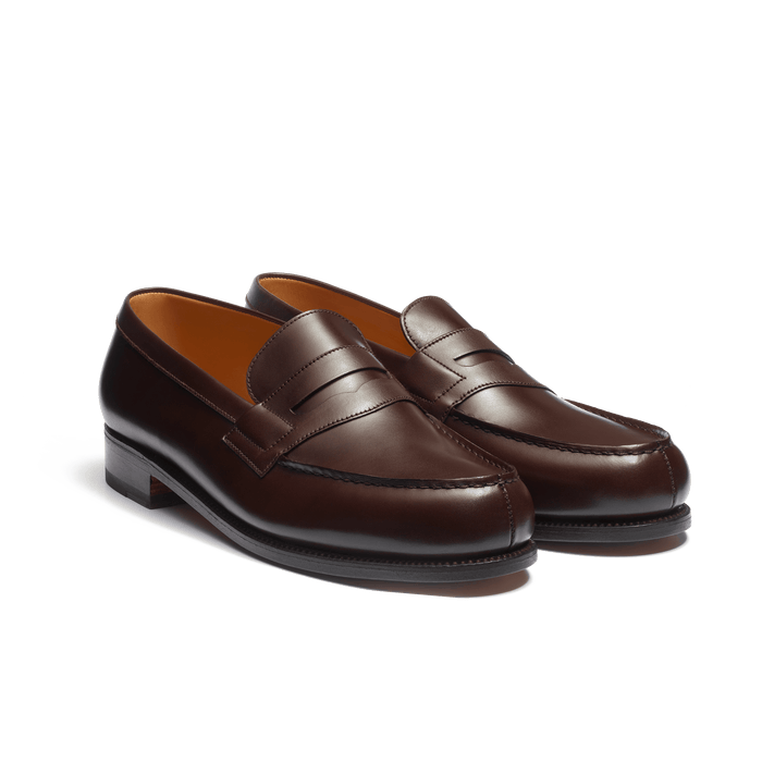 J.m. Weston Mocassin 180 Homme En Cuir Lisse Marron Mélèze