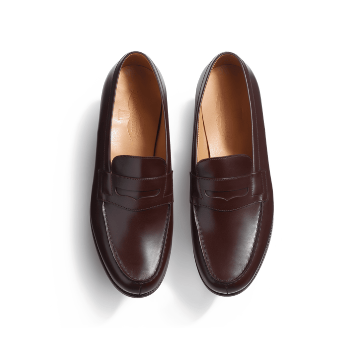 J.m. Weston Mocassin 180 Homme En Cuir Lisse Marron Mélèze