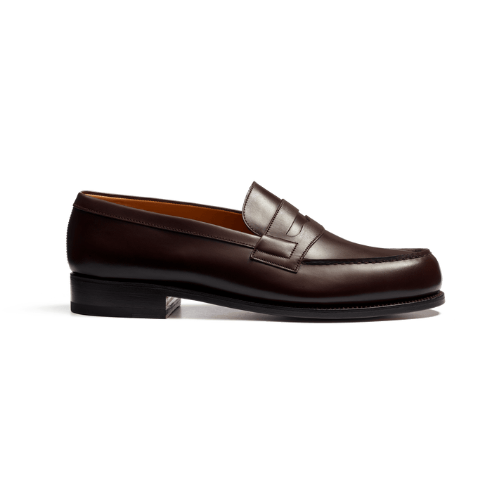 j.m. weston Mocassin 180 homme en cuir lisse marron mélèze