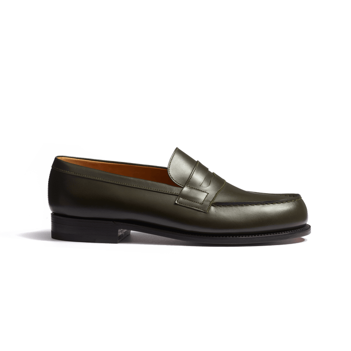 j.m. weston Mocassin 180 homme en cuir veau box vert