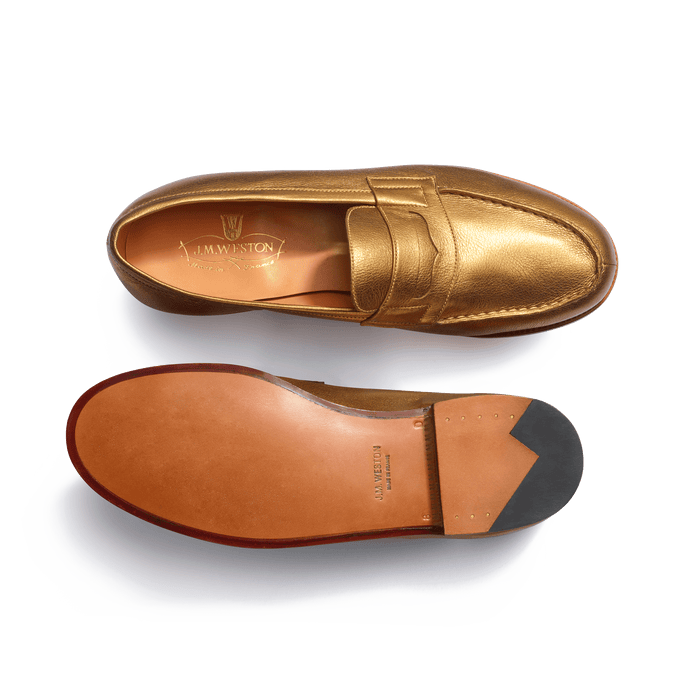 J.m. Weston Mocassin 180 Homme En Cuir Veau Foulonné Or