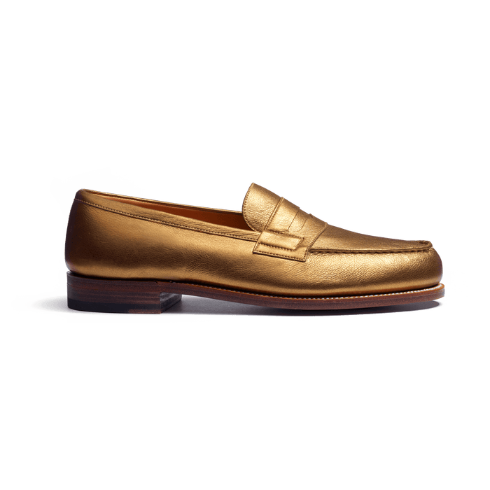 j.m. weston Mocassin 180 homme en cuir veau foulonné or